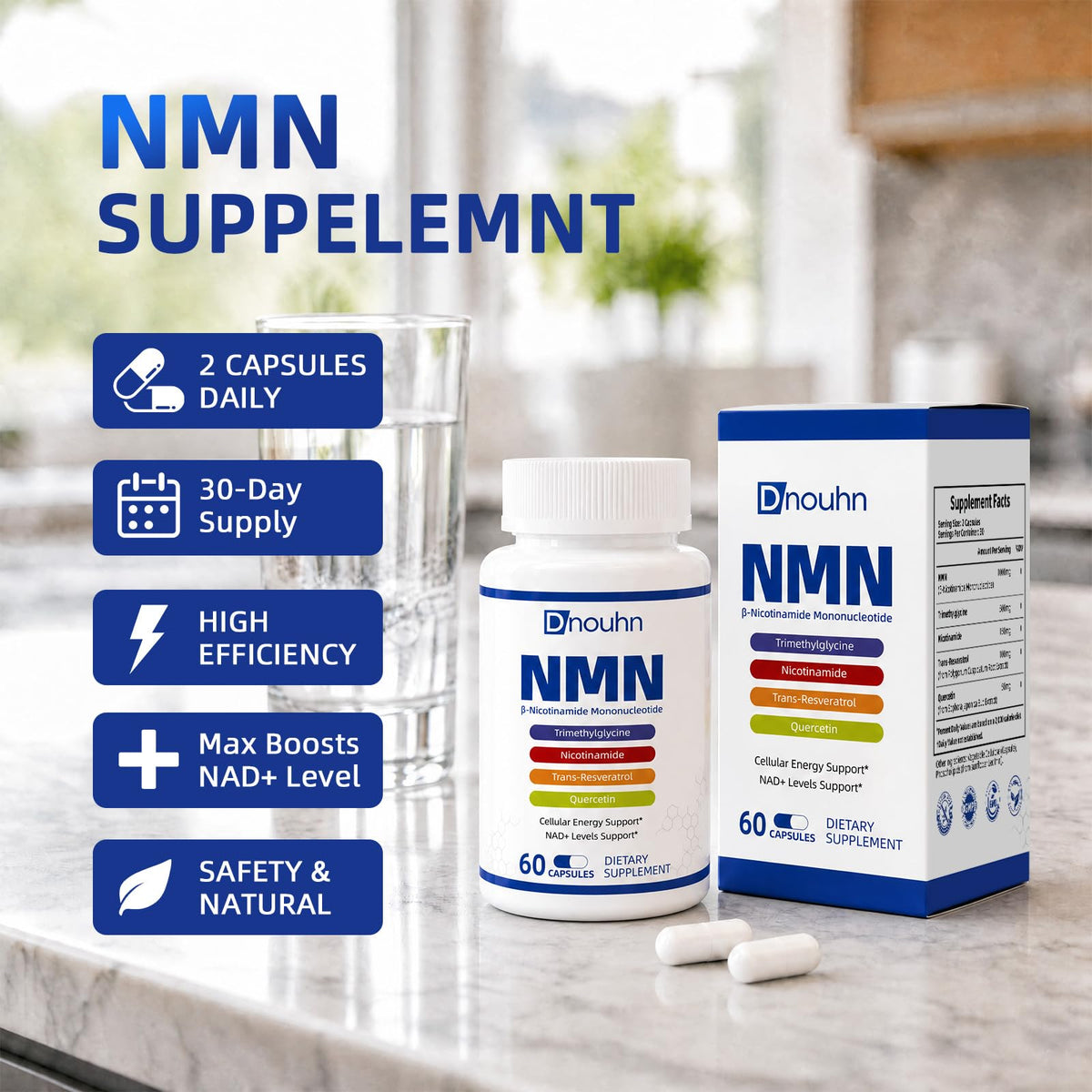 Complément DNOUHN NMN 1000mg dans un cadre de vie actif