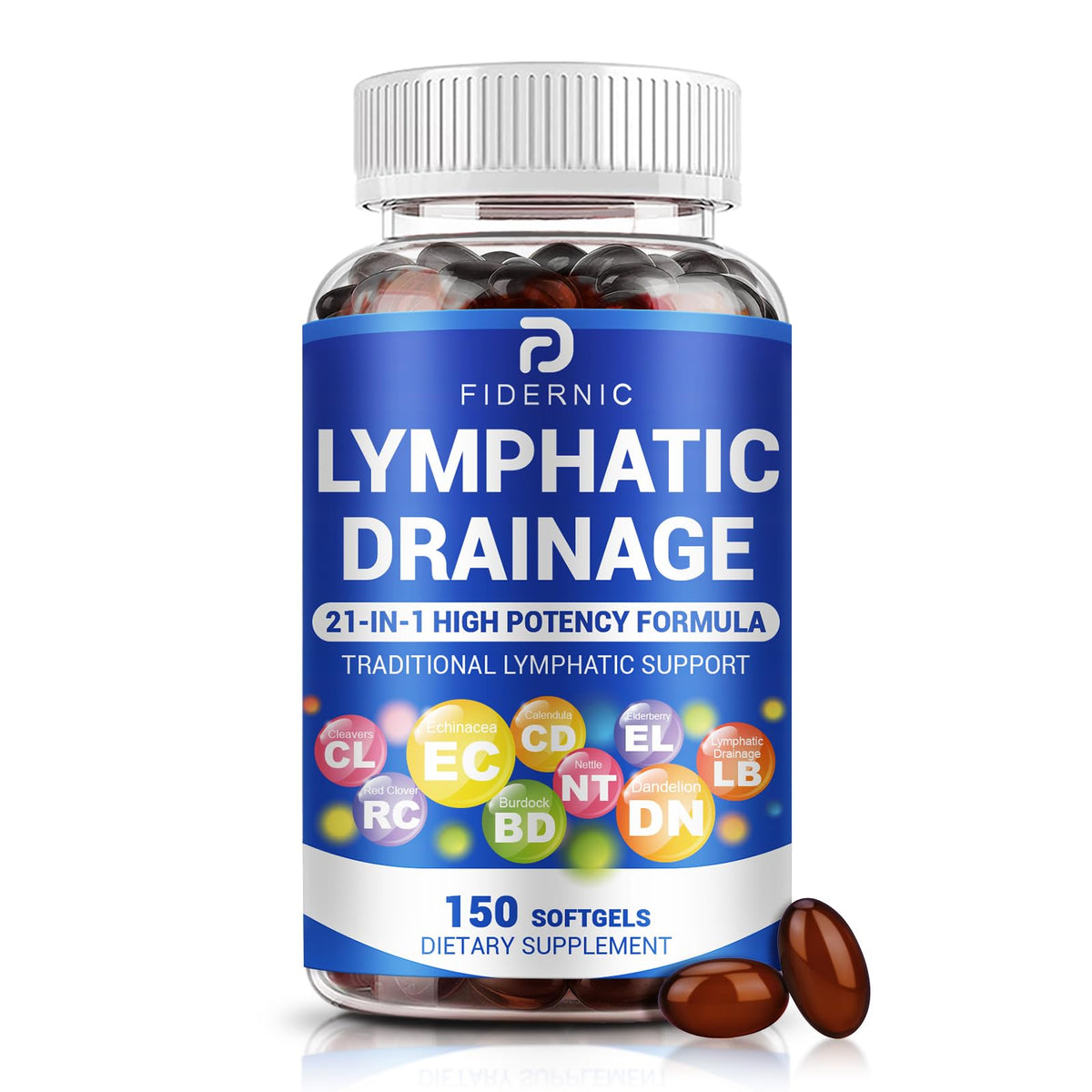 Complément Drainage Lymphatique FIDERNIC 21 Herbes 100g vue avant