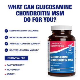 Complément Glucosamine Chondroïtine MSM Anabolic Laboratories, vue latérale