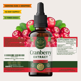 Complément HERBAMAMA Cranberry avec des fruits de cranberry en arrière-plan