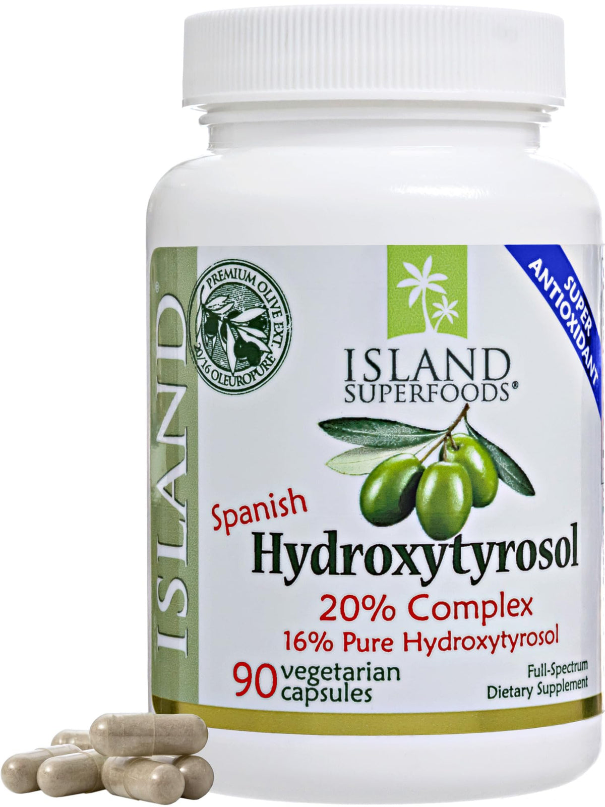 Complément Hydroxytyrosol d'Island Nutrition, capsule avec extrait d'olive