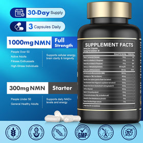 Complément Hydsoqmo NMN 1000mg avec Resvératrol, ambiance santé sur une table