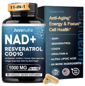 Complément JuvaNutra NAD 11-en-1 60 capsules vue de face