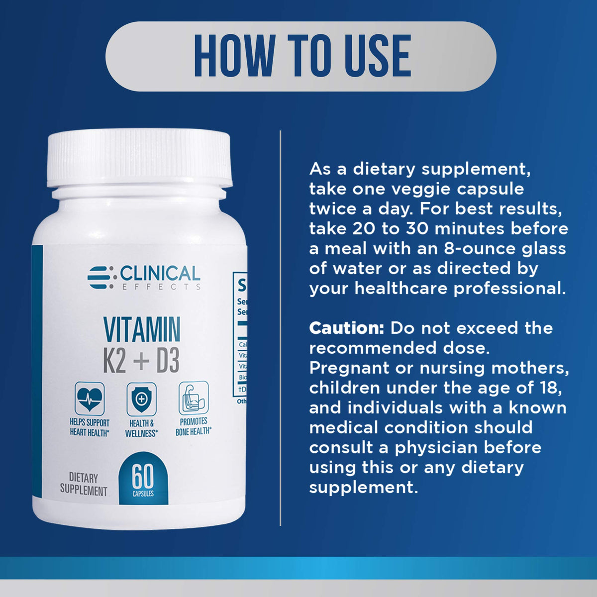 Complément K2 + D3 Clinical Effects 240g - emballage