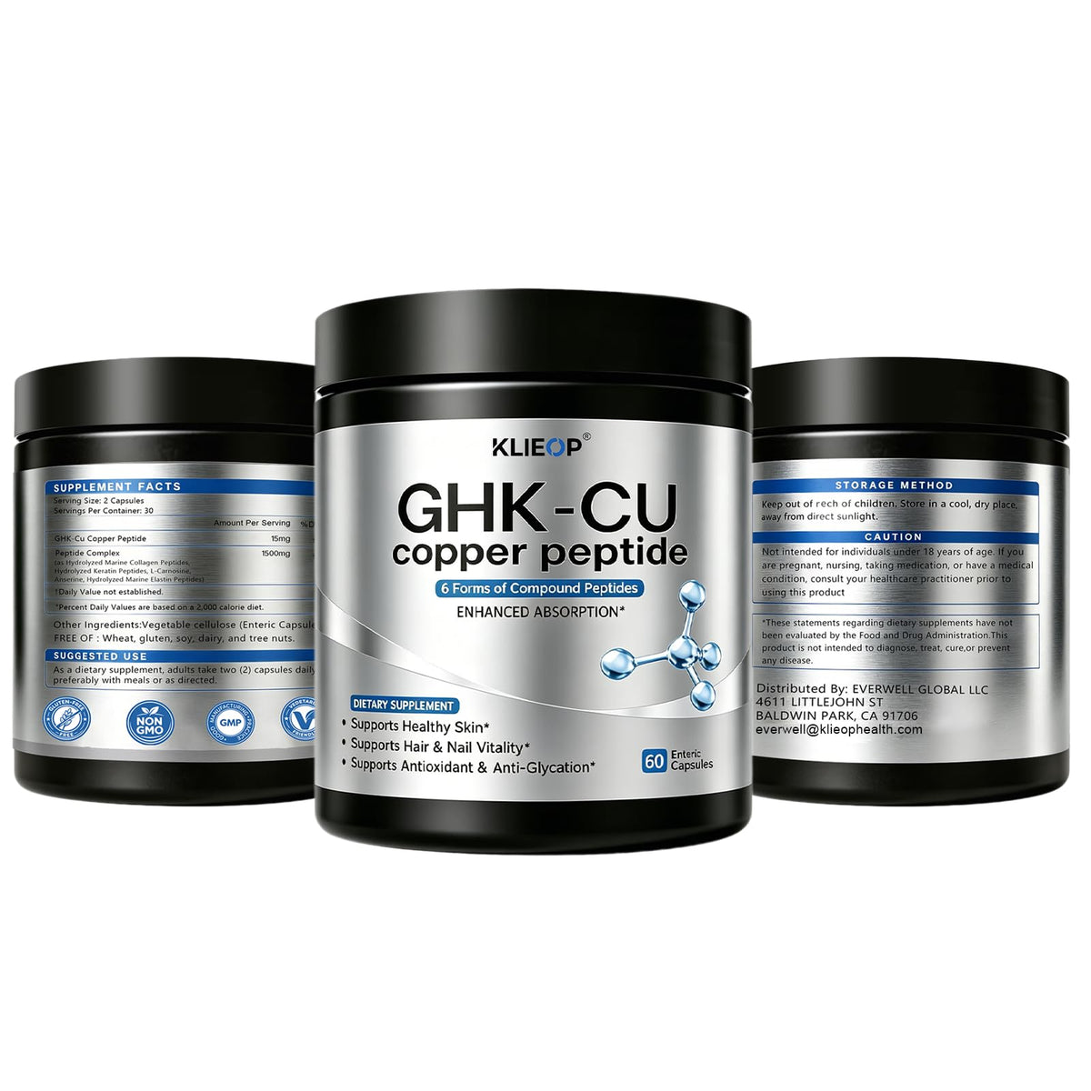 Complément klieop GHK-Cu avec des ingrédients naturels