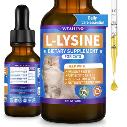 Complément L-Lysine WEALLIN pour chats 60ml saveur poulet, vue avant