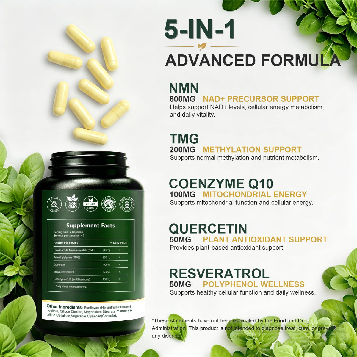 Complément Leafgush NMN 1000mg capsules