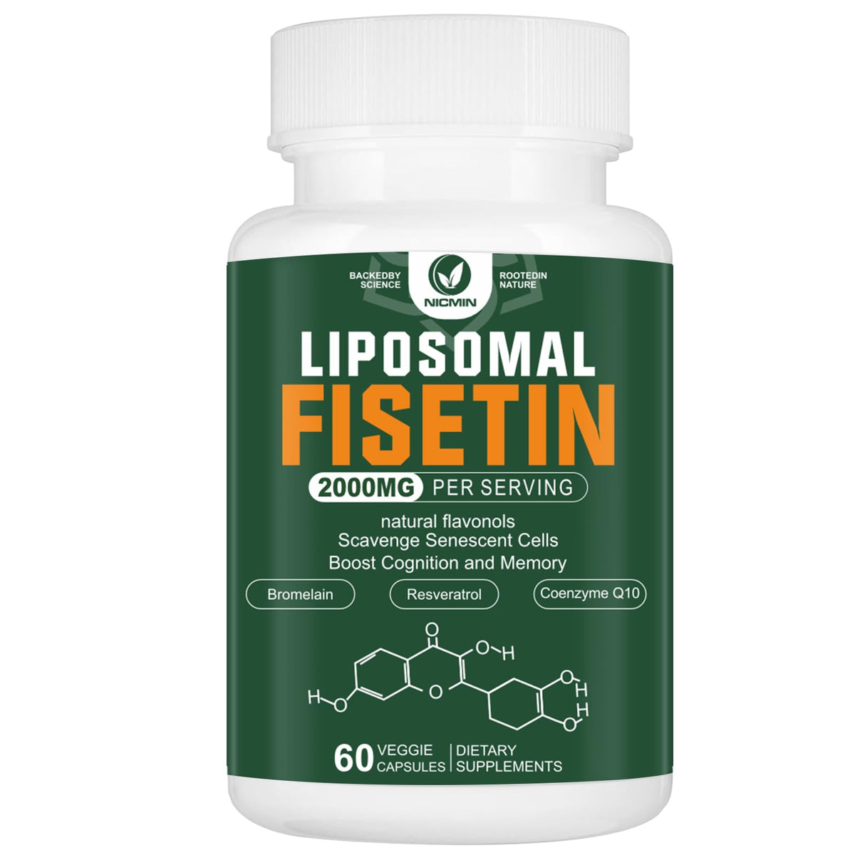 Complément liposomal Fisetin 2000mg NICMIN, vue de face