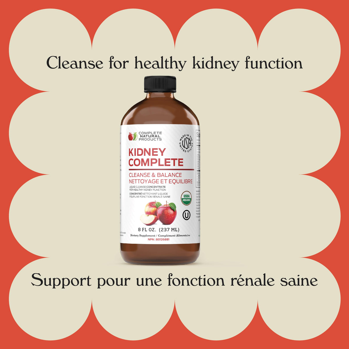 Complément Liquide ACV Citron 240 ml - étiquette avec ingrédients