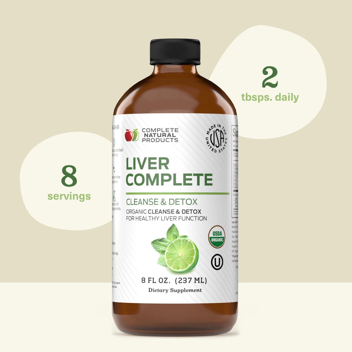 Complément liquide pour le foie 240ml - bouteille ouverte