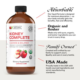 Complément Liquide Rénal 16oz en contexte sur une table