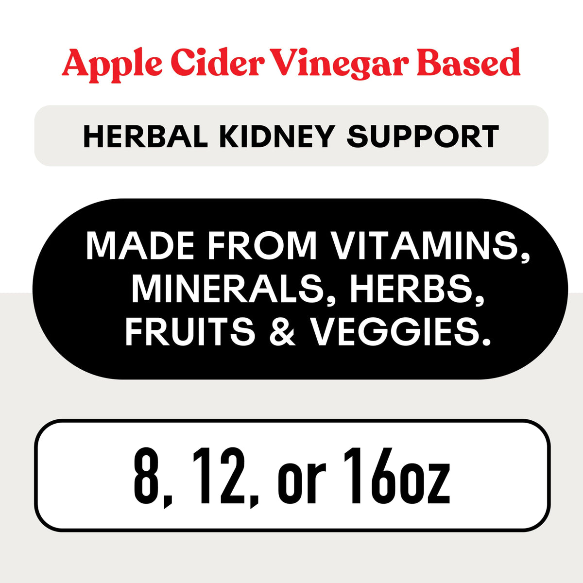 Complément Liquide Rénal 16oz vue arrière avec informations nutritionnelles