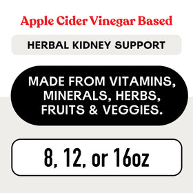 Complément Liquide Rénal 16oz vue arrière avec informations nutritionnelles