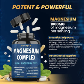 Complément Magnésium 1000mg avec Ashwagandha et Zinc