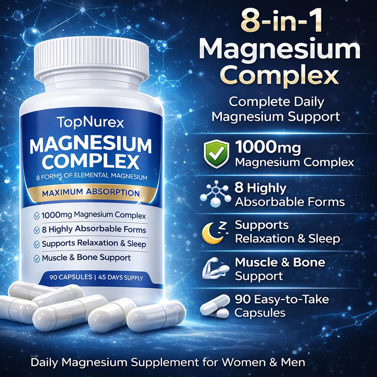 Complément Magnésium Art anime 1000mg vue arrière du flacon