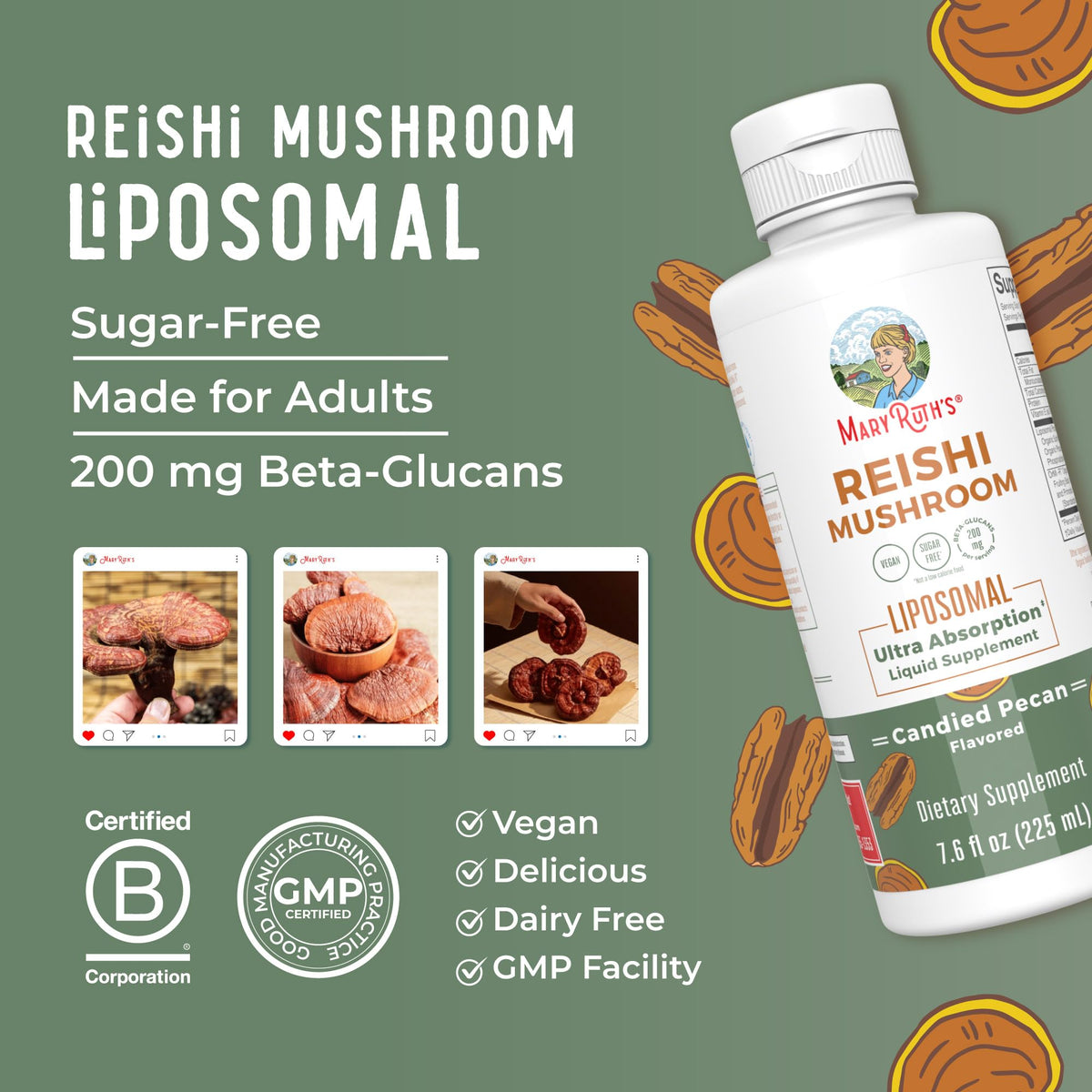 Complément MARYRUTH'S au champignon Reishi avec un dessert