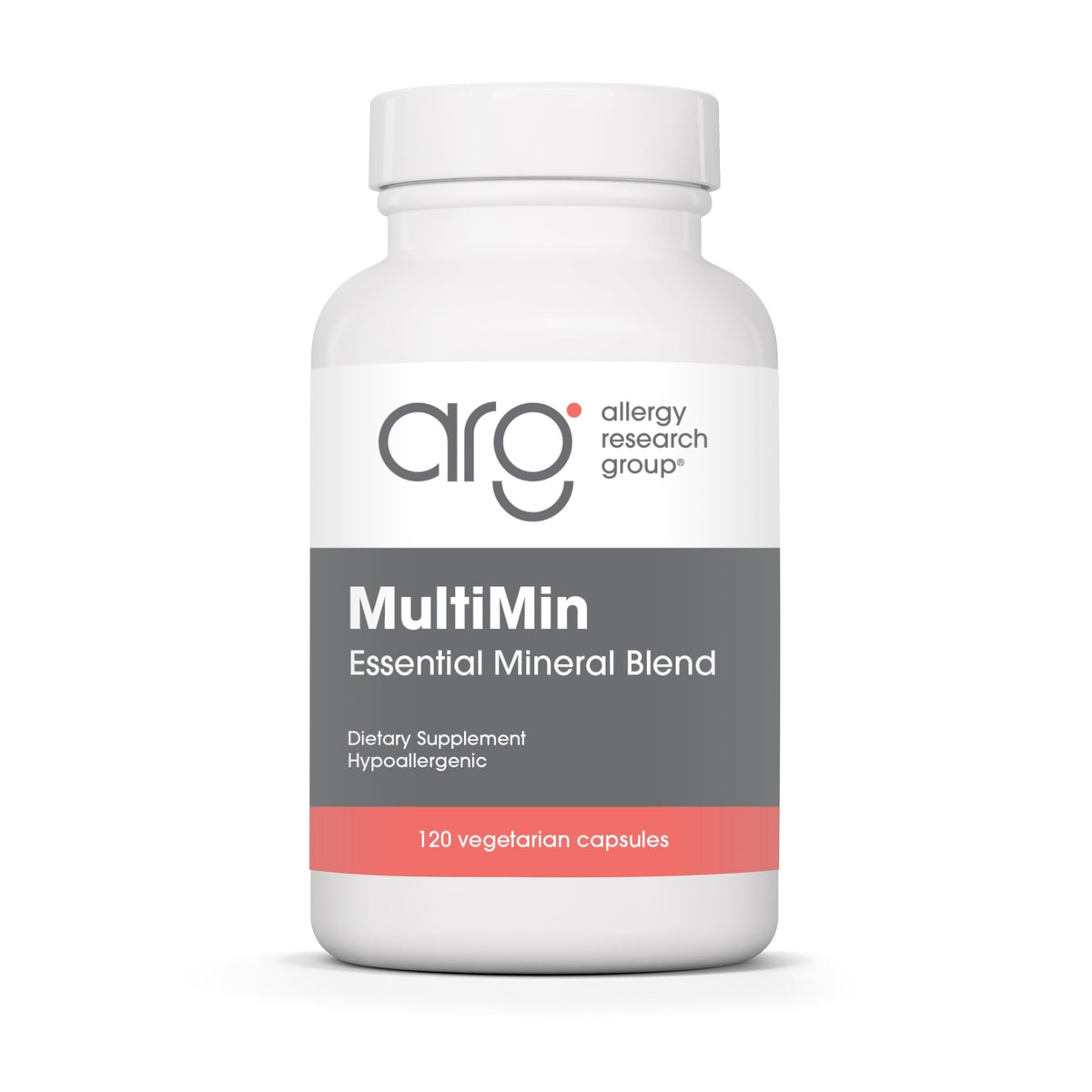 Complément minéral MultiMin d'Allergy Research Group en boîte de 120 capsules