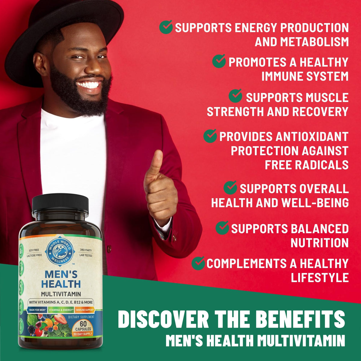 Complément multivitaminé WHOLE WORLD WELLNESS sur une table