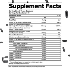 Complément Multivitamines Végétalien 30 Capsules - capsules sur une surface