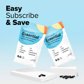 Complément Multivitamines Végétalien 30 Capsules - mise en scène avec fruits