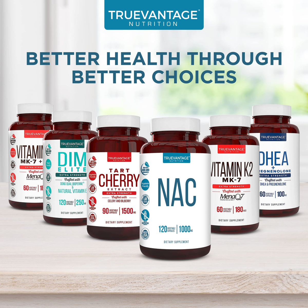 Complément NAC 1000 mg de Truevantage Nutrition sur un fond neutre