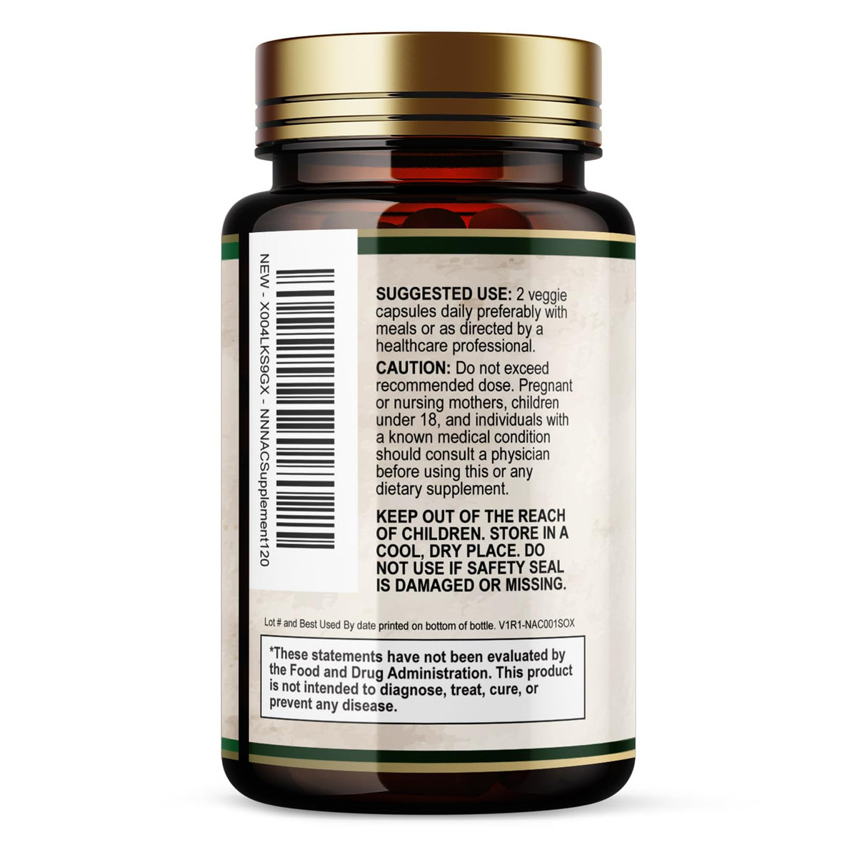 Complément NAC 1200 mg Nature's Nutrition - capsules en gros plan