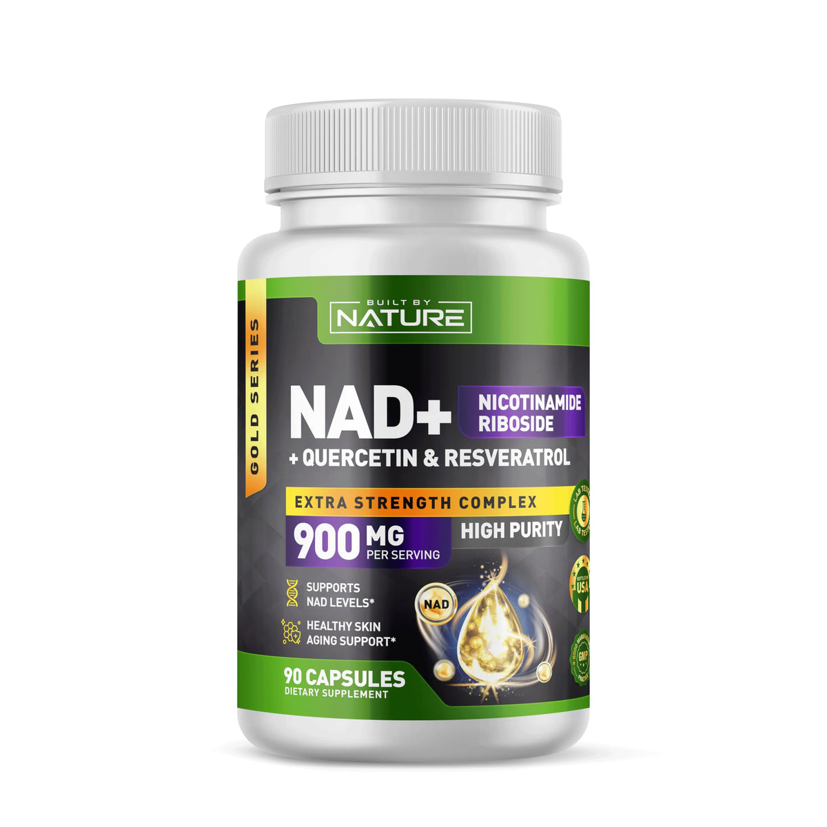 Complément NAD+ Built by Nature 90 capsules vue de face
