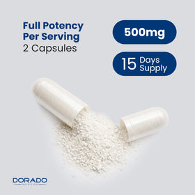Complément NAD DORADO NUTRITION avec des éléments naturels en arrière-plan