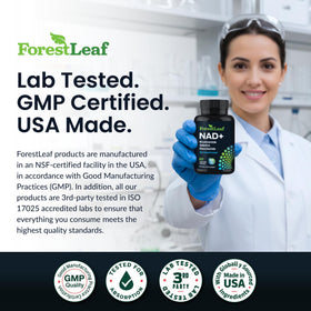 Complément NAD+ ForestLeaf contre un fond naturel