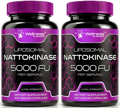 Complément Nattokinase WELLNESS LABSRX 5000 FU 240 capsules vue avant