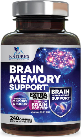 Complément Nature's Nutrition Mémoire 240 capsules vue de face