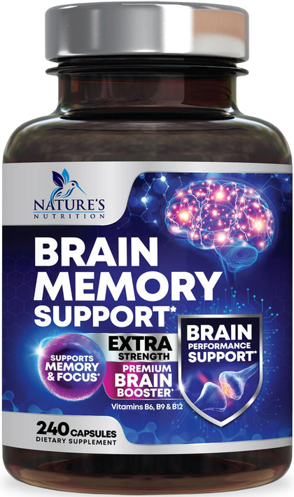 Complément Nature's Nutrition Mémoire 240 capsules vue de face