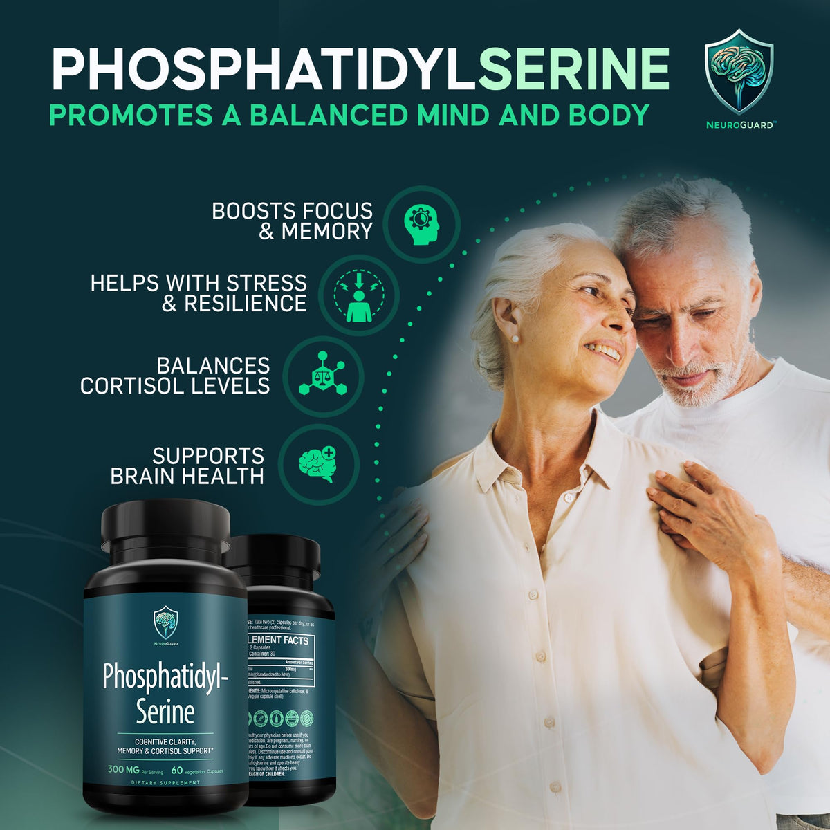 Complément NeuroGuard Phosphatidylsérine avec des ingrédients naturels