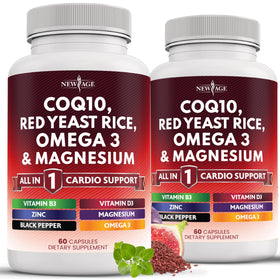 Complément NEW AGE CoQ10 200mg Riz de Levure Rouge 3000mg en packaging