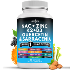 Complément NEW AGE NAC 60 capsules vue avant avec packaging