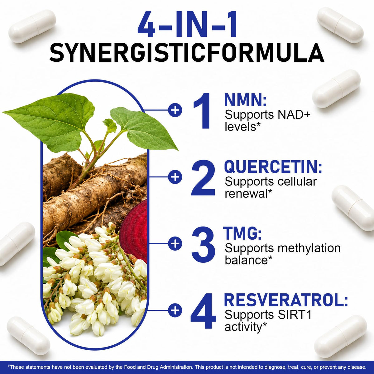 Complément NMN 1000mg artoalabs, capsules visibles sur une surface