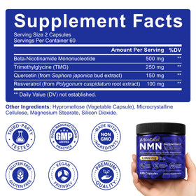 Complément NMN 1000mg artoalabs, étiquette du produit