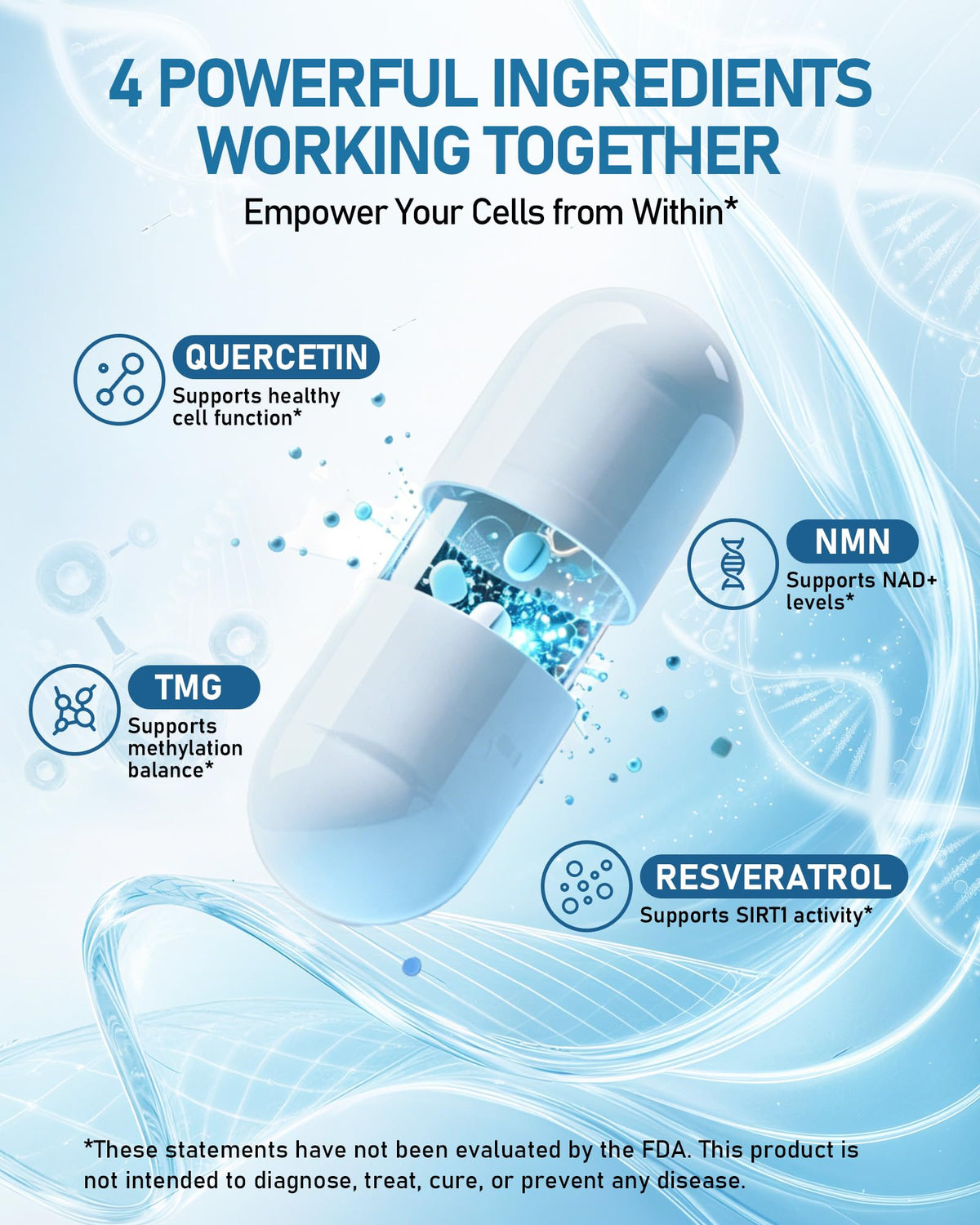 Complément NMN 1000mg SRUKEARIE avec Resvératrol et Quercétine