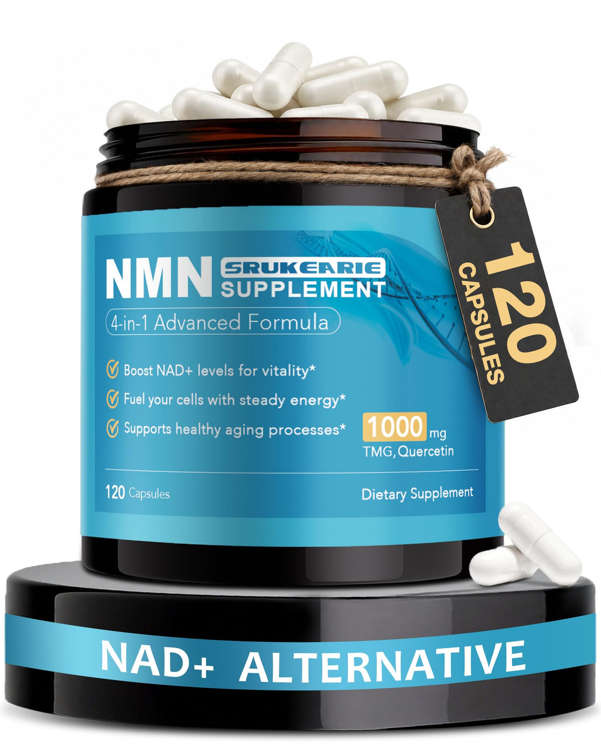 Complément NMN 1000mg SRUKEARIE vue de face avec étiquette