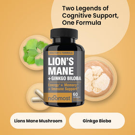 Complément NooMost Champignon Lion 1080mg Ginkgo Biloba emballage