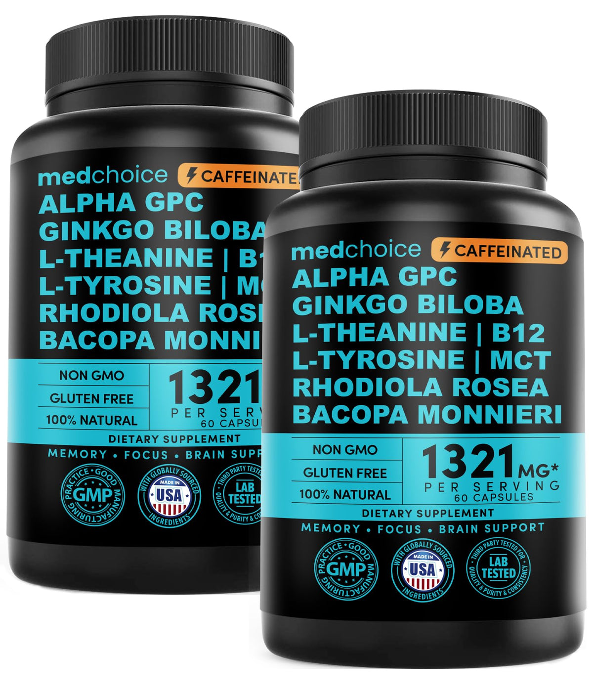 Complément Nootropique MEDCHOICE 12-en-1 1321mg, vue avant de l'emballage