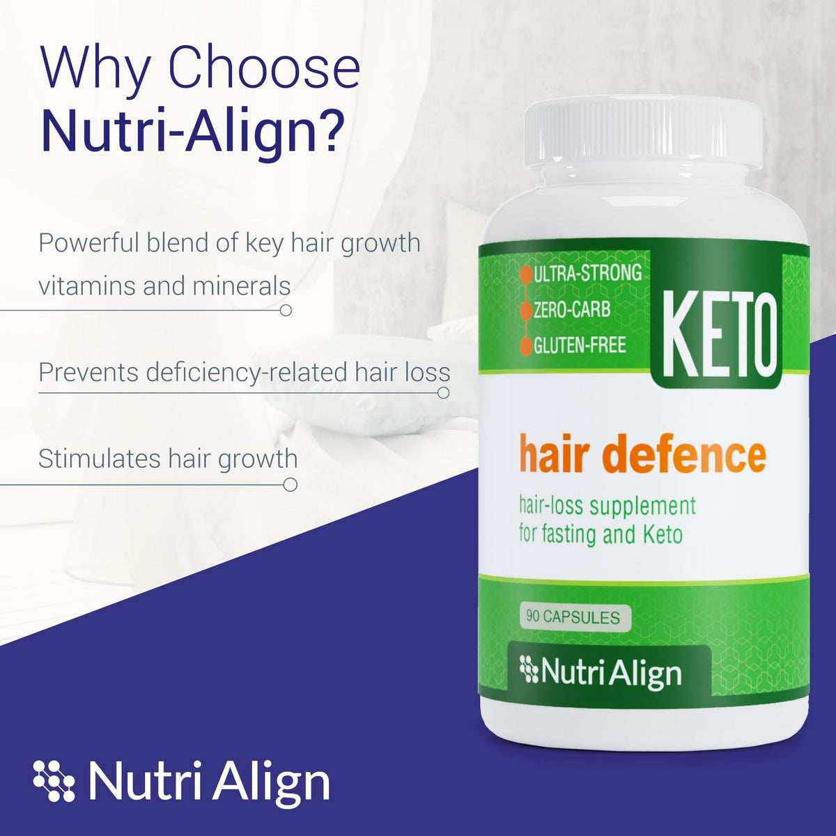 Complément Nutri-Align Biotine 90 capsules avec étiquette visible
