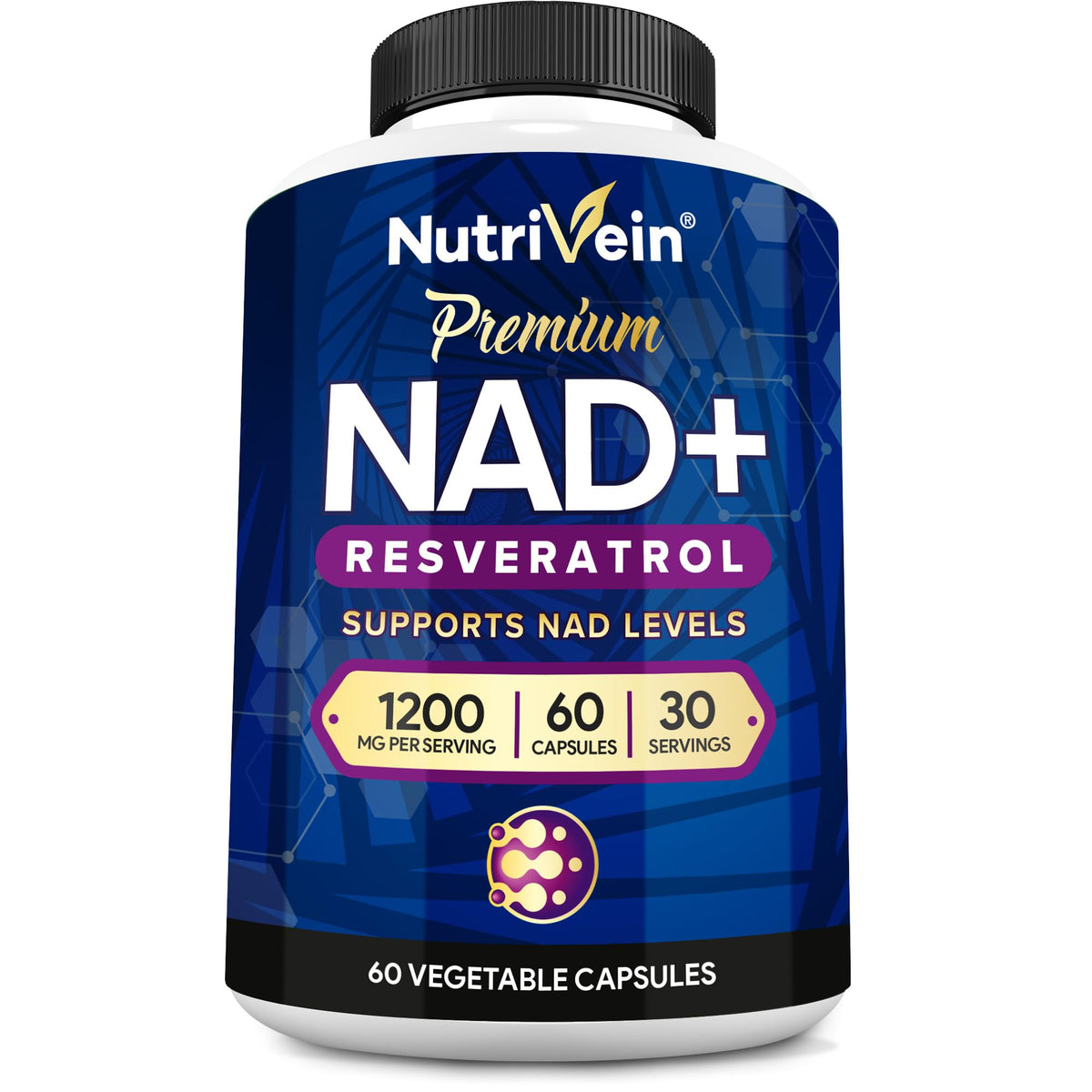 Complément Nutrivein Resvératrol NAD+ 1200 mg vue de face