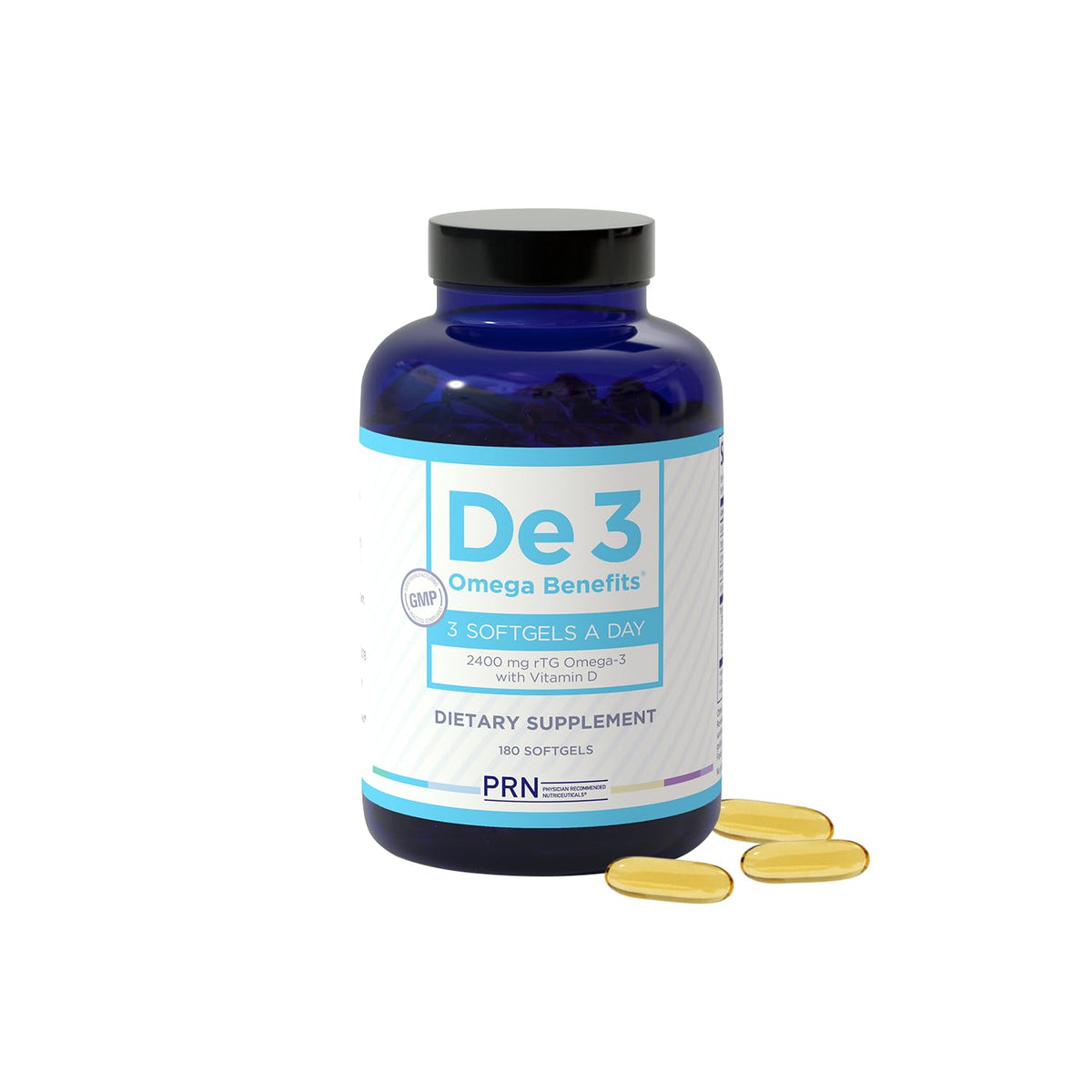 Complément Omega 3 De3 PRN 180 gélules vue avant