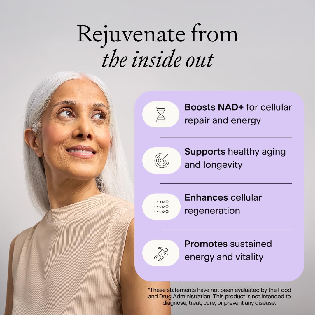 Complément OMRE NMN + Resvératrol 500mg, présentation sur une table