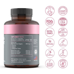 Complément Optimal Carnivore, capsules de bœuf organes, vue de côté