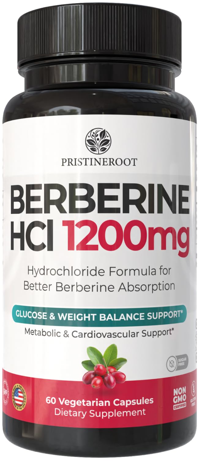 Complément PristineRoot Berbérine 1200mg capsules vue de côté