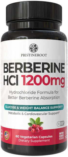 Complément PristineRoot Berbérine 1200mg capsules vue de côté