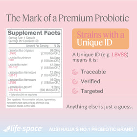 Complément probiotique Life-Space 140g avec ingrédients
