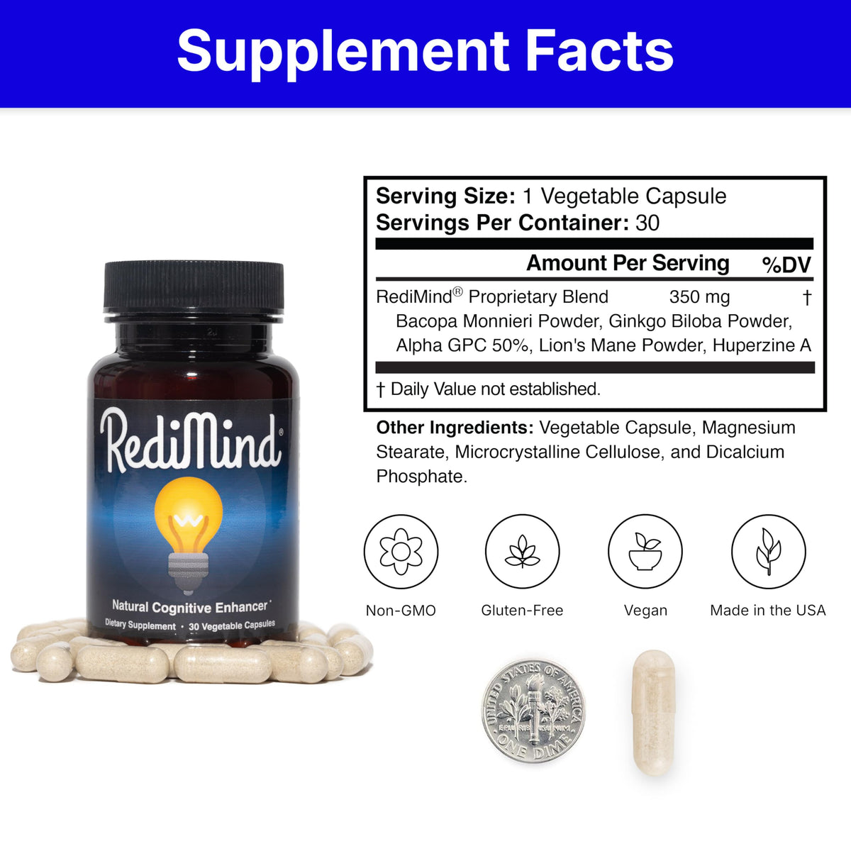 Complément RediMind Ginkgo Biloba 41g avec des plantes médicinales